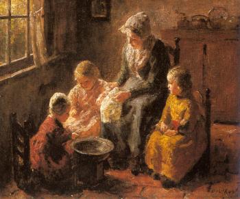 伯納德 博徹斯特 Mother and Children in an Interior 伯納德 博徹斯特 Mother and Children in an Interior